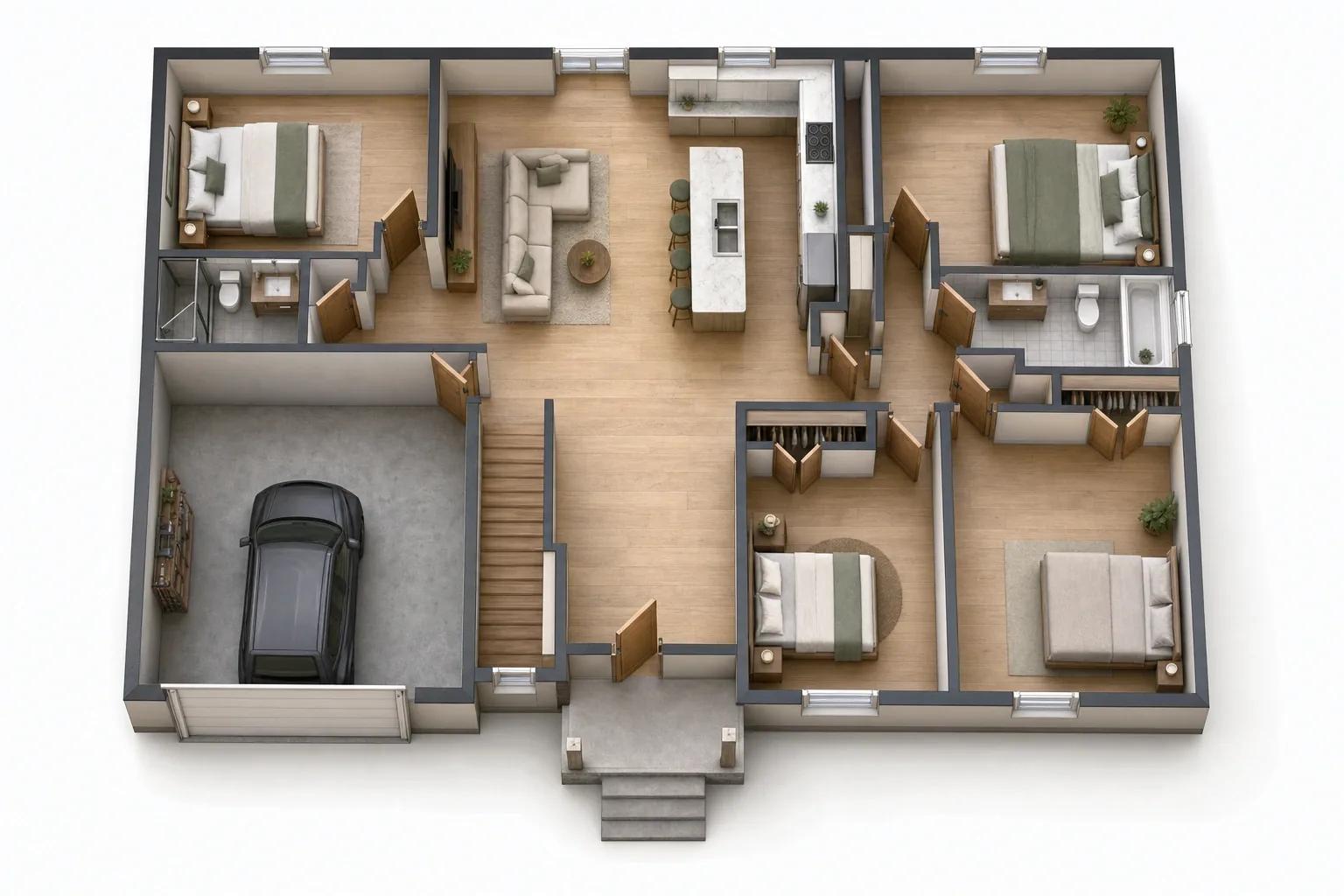 3D Floor Plan — after